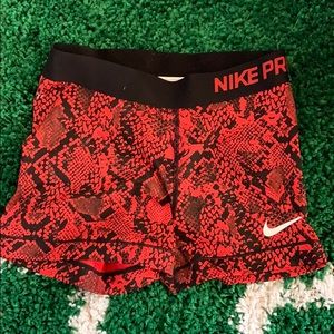 Nike spandex short / red snakeskin